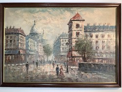 Paris approx. 70X100 cm oil on canvas impressionist style painting by caroline burnett