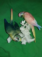 Antik német VOLKSTEDT KARL ENS porcelán papagáj figurapár 16 x 12 cm a képek szerint