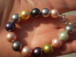 Custom made 12 mm shell-pearl shell pearl bracelet