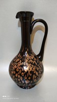Elegáns forma fekete arany pazar üveg karaffa kiöntő vastag falú minőségi  üveg murano Nasoni V. Na