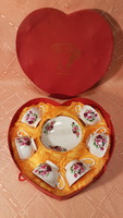 Sohasem használt Cup & Saucer 6 darabos rózsás porcelán kávéskészlet, dobozában!