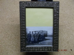 Old copper table picture frame - with glass plate --- 1 ---