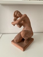 Melocco Miklós - ceramic statue after bathing