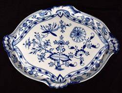 Antique rococo rim pattern with onion pattern Meissen sword marked large tray!