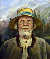 Ferenc Dobay (1867 -) the old Szekler in the Radna mountains (Transylvania)