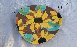 Sunflower hand painted ceramic bowl