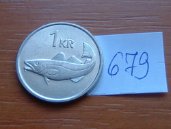 IZLAND 1 KORONA KRÓNA 1994 ATLANTI TŐKEHAL, Nikkellel borított, Királyi pénzverde Llantrisant #679
