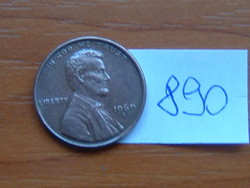 USA 1 cent 1969 s (San Francisco Mint), brass, 16th President Abraham Lincoln # 890