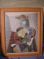 N1 Picasso kép ritkaság 50 x 40 cm üveglapos ritkaság  no comment ajándékozhatóan leárazva