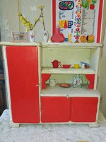 Red and white vintage large baby furniture sideboard red