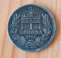 Ezüst 1 Korona-1915, szép patinával