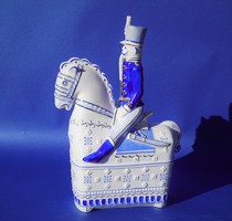 Régi Hollóházi porcelán art deco lovas huszár hibátlan újszerű állapotban