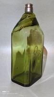 Antique Polished Monogram Twisted Mouth Blown Glass Bottle Bottle or Perfume Tin Cap