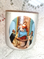 Régi Zsolnay vallási jelenetes, Szűz Mária a kis Jézussal bögre, csésze