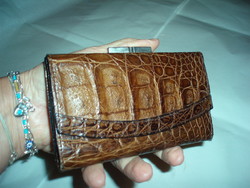 Vintage valódi krokodilbőr pénztárca