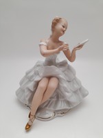 Wallendorf porcelán balerina tükörrel