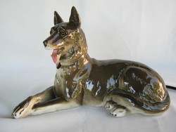 Porcelán kutya lámpa német juhászkutya
