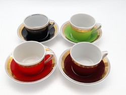 Hollóházi színes kávés csészék 4 db