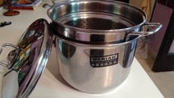 Arian stainless steel (stainless) 3-part pasta cooker with pan and pot lid, 6 liters,