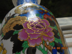 Aranykontúrozott madár virág mintával,kínai váza