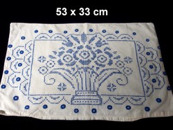 Decorative pillow cover embroidered with old cross stitch pattern 53 x 33 cm