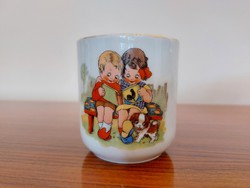Retro porcelán mesebögre gyerekmintás kis csésze