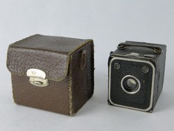 0J803 old duplar box camera in leather case