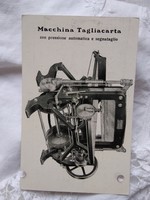 Antik olasz reklámlap/képeslap Macchina Tagliacarta/Papírvágó gép 1900-as évek eleje
