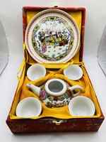 Vintage mini Kínai porcelán dísz teás szett.