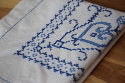 Old folk traditional large linen linen tablecloth tablecloth tablecloth hand embroidered 146 x 116