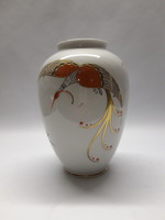 Wallendorf madaras aranyozott kézzel festett váza 18 cm