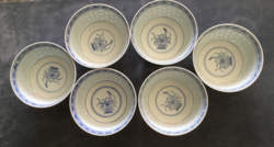 Six-piece, rice-grained Chinese set - with metal-free decoration