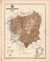 Háromszék county map 1899 (2), atlas, pál gönczy, 24 x 30, hungary, county, district, posner