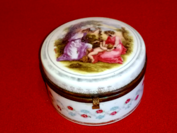Antique Porcelain Box with Scene