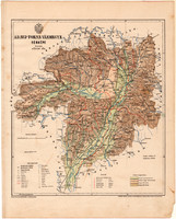 Abauj - gymnastics county map 1899 (2), atlas, pál gönczy, 24 x 30, hungary, county, district