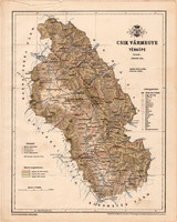 Csik vármegye térkép 1899 (2), atlasz, Gönczy Pál, 24 x 30, Magyarország, megye, járás, Posner K.
