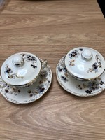 Zsolnay porcelain with 2 cups and a plate