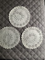 3 pcs hand embroidered on a white background matyo pattern small tablecloth 27 cm