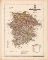 Gömör vármegye térkép 1899 (2), atlasz, Gönczy Pál, 24 x 30, Magyarország, megye, járás, Posner