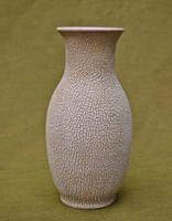Repesztett mázas retro kerámia váza 11 x 24 cm