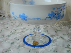 Joska crystal mundgeblasen hand-painted base bowl, offering blue