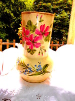 Antik nagy méretű  porcelánfajansz kézzel festett váza 29,5 cm