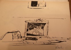 Adam Würtz (1927-1994): illustration. Ink, paper,