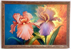 Price below Francis of Timisoara modern floral oil on canvas painting