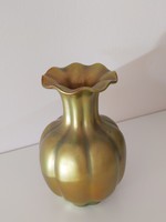 Zsolnay eozin váza arany gerezdes