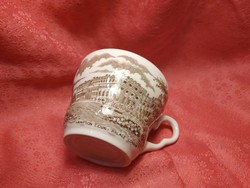 Ironstone angol, jelenetes porcelán kávés csésze