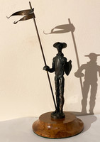 Lajos Józsa, don quijote bronze small sculpture.