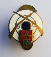Original fire enamel Hungarian shooter buttonhole badge.