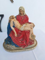 29 cm magas Mária és Jézus ábrázolású szobor nipp figura
