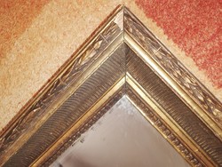 Antique large mirror with wooden frame